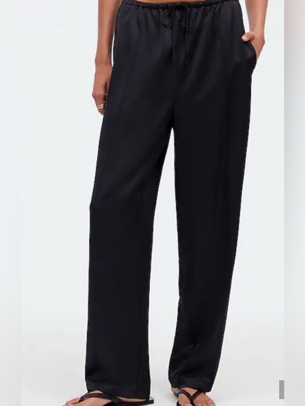 MADEWELL Satin Pull On Drawstring Pants XS